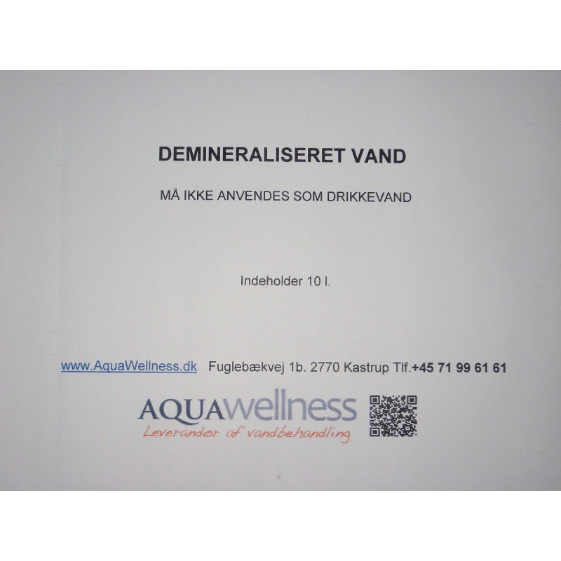 Demineraliseret vand 10 L.