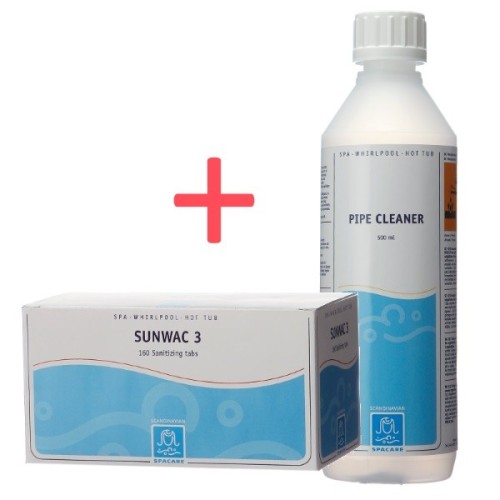 Spapakke: Sunwac 3 (160) + Pipe Cleaner 500 ml