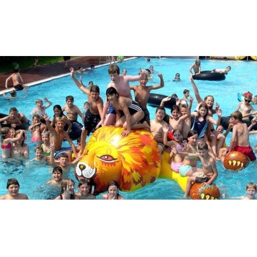 Inflatable lion pool float