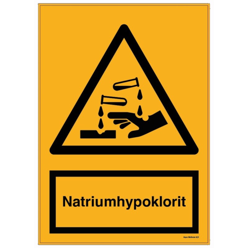 Faromärke, natriumhypoklorit. storlek A4
