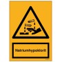 Hazard label, Sodium hypochlorite. size A4