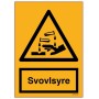 Danger label, Sulfuric acid. size A4
