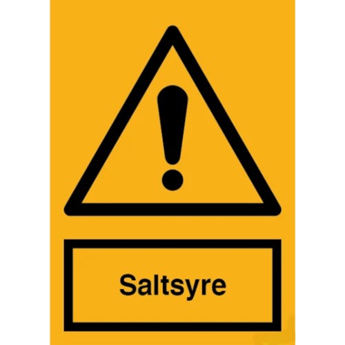 Danger label, Hydrochloric acid. size A4