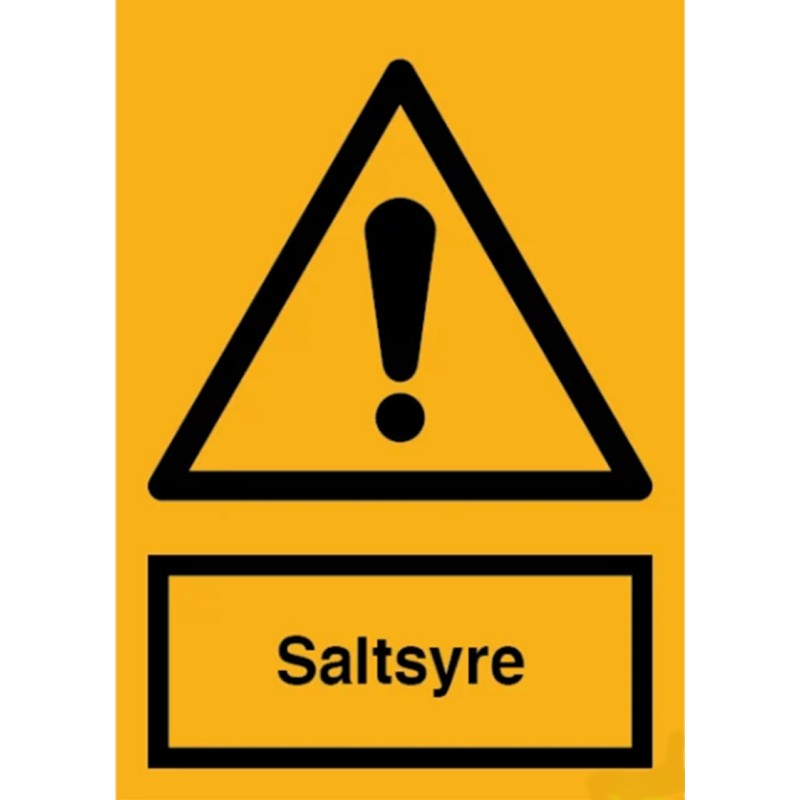 Fare mærke, Saltsyre. størrelse A4