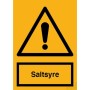 Danger label, Hydrochloric acid. size A4
