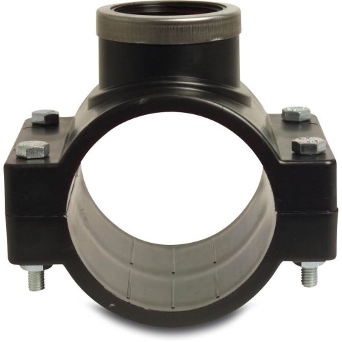 Tapping clamp for PVC pipe