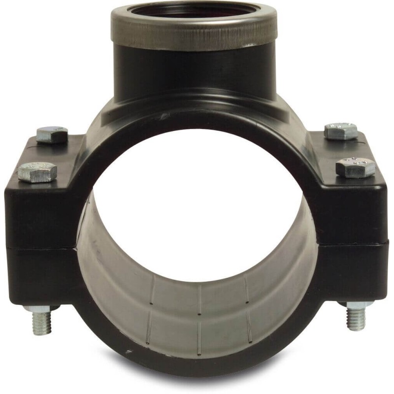 Tapping clamp for PVC pipe