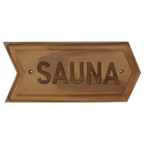 Sauna wooden sign - Right and left arrow - dark wood