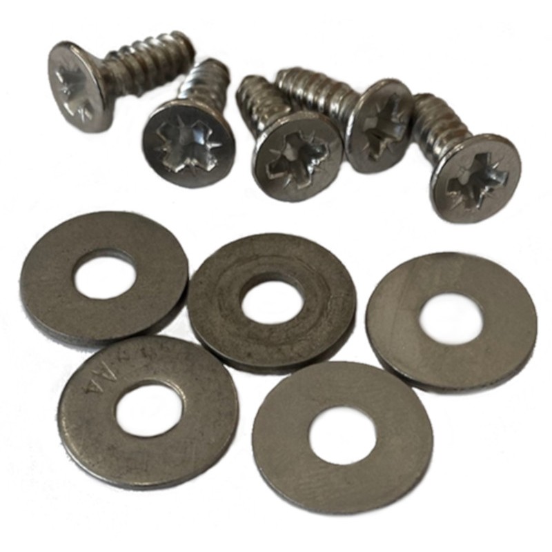 Rustfrie skruer og skiver til bændelsæt