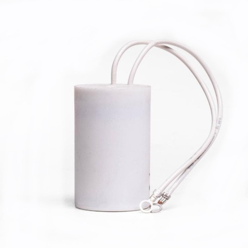 Kondensator 14 uf L 70 mm Ø 35 mm m/2 ledninger Til Kripsolpumpe